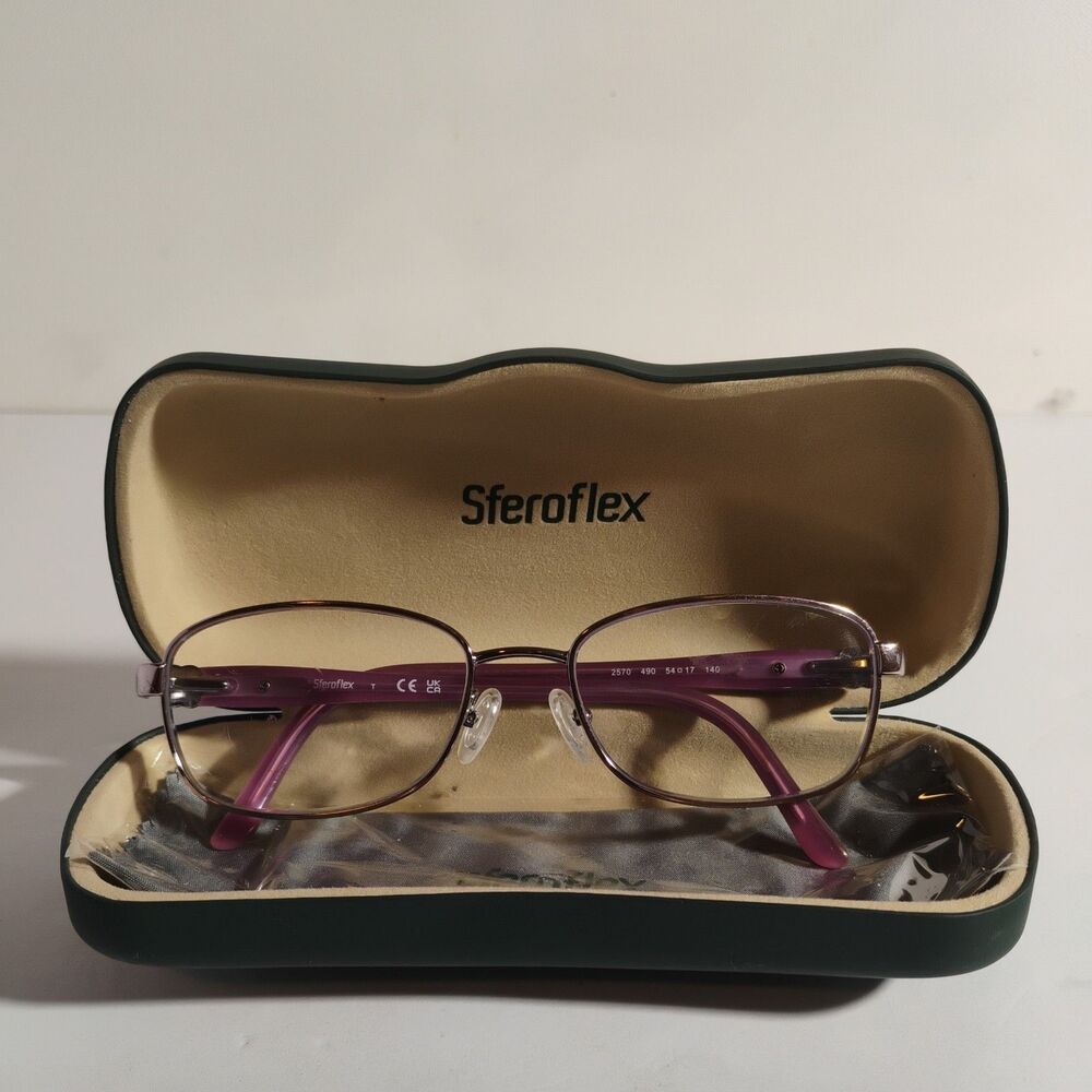New Sferoflex 2570 490 54-17-140 Optical Eyeglass Frames Only  & Case